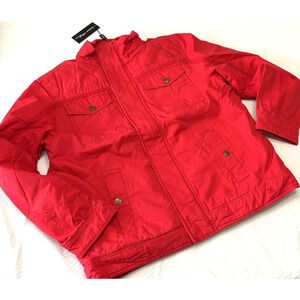Luciano Natazzi Mens L Light Weight Cotton Lightly Thermal Padded Jacket Red NWT
